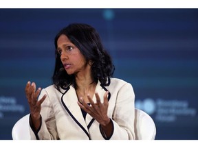 Shemara Wikramanayake, chief executive officer of Macquarie Group Ltd., during the Bloomberg New Economy Forum in Singapore, on Friday, Nov. 10, 2023. The New Economy Forum is being organized by Bloomberg Media Group, a division of Bloomberg LP, the parent company of Bloomberg News.