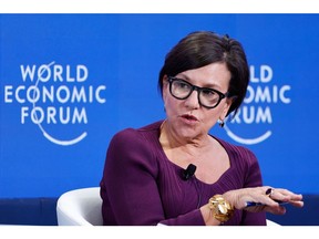 Penny Pritzker, former US secretary of commerce, during a panel session on the opening day of the World Economic Forum (WEF) in Davos, Switzerland, on Tuesday, Jan. 16, 2024.