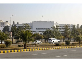 The Parliament building in Islamabad, Pakistan, on Wednesday, Feb. 7, 2024. Pakistan's elections on Thursday come at a crucial time as the nation's $3 billion IMF bailout is set to end in March, putting pressure on the new government to quickly secure another round of financing to avert a sovereign default.