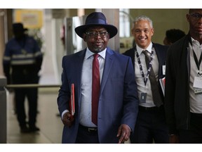 Enoch Godongwana arrives ahead of the budget presentation in Cape Town, South Africa, on Feb. 21. Photographer: Dwayne Senior/Bloomberg