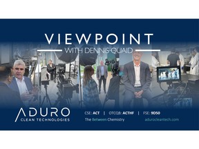 Aduro Clean Technologies Featured in an episode of Viewpoint with Dennis Quaid that will air on US television networks.