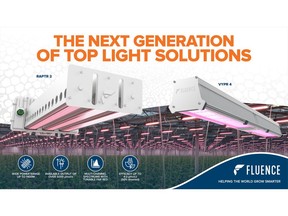 Fluence announced its newest LED top light solutions for produce and ornamental cultivators: RAPTR 2 and VYPR 4.