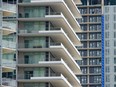 Balconies on condominiums in Buraby, B.C. The condo market has slowed in Canada.