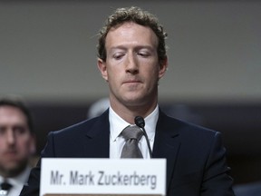 Meta CEO Mark Zuckerberg appears before the Senate Judiciary Committee's hearing on online child safety on Capitol Hill, Wednesday, Jan. 31, 2024 in Washington.