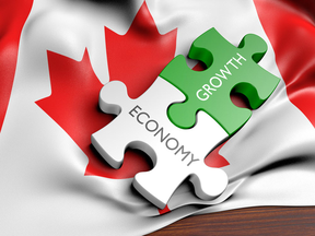 Puzzle pieces showing economy, growth