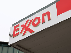 Exxon Mobil sign as a gas station