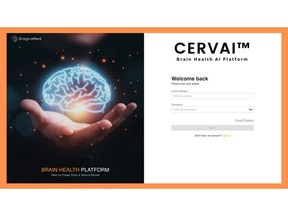 Screenshot of CERVAI™ online portal