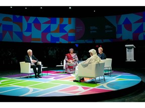 From left: HE Ivo Josipović, HE Joyce Banda, HE Dalia Grybauskaitė, HE Zaki Anwar Nusseibeh, Culture Summit 2022. Courtesy DCT Abu Dhabi.