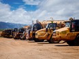 Stationary nickel mining equipment at a suspended mine in New Caledonia. Nickel prices dropped 29.1 per cent in 2023.