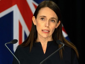 New Zealand's Prime Minister Jacinda during a press conference at the Parliament in Wellington.