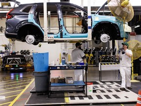 The Honda CRV production line at a manufacturing plant in Alliston, Ont., 2023.