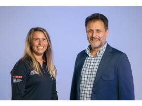 Pictured are Erika Reineke (left) and Zefiro Methane Corp. Founder & CEO Talal Debs (right).