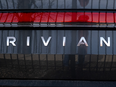 The grille of a Rivian electric vehicle