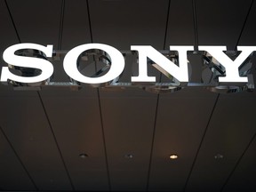 FILE - A logo of Sony is seen at the headquarters of Sony Corp. on May 10, 2022, in Tokyo. Japanese electronics and entertainment company Sony's profit rose 13% in October-December on growing growing sales of music, image sensors and video games, the company said Wednesday, Feb. 14, 2024.