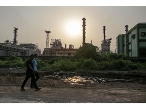 An oil refinery in Mumbai.
