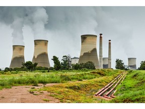 The Eskom Holdings SOC Ltd. Arnot coal-fired power station in Mpumalanga, South Africa, on Tuesday, Dec. 26, 2023. Coal-fired power plants operated by South Africa's state utility are emitting pollutants that primarily cause respiratory diseases such as asthma at almost 42 times the intensity of those in China.