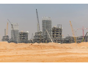 The Borouge 4 petrochemical plant under construction in the Ruwais refinery complex in Al Ruwais, United Arab Emirates, on Thursday, March 7, 2024. The UAE's biggest chemicals producer Borouge Plc is seeking further expansion opportunities, even as it pursues a $30 billion tie-up with a unit of Austria's OMV AG.