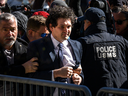 FTX founder Sam Bankman Fried arrives in US federal court in New York on March 30, 2023.