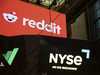 Reddit Inc. signage is seen on the New York Stock Exchange trading floor