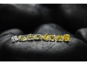 A mix of Burgundy Diamond Mines polished diamonds.