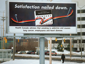 Advertising for cigarettes on a billboard