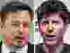 Elon Musk, left, is suing OpenAI and chief executive Sam Altman, right.