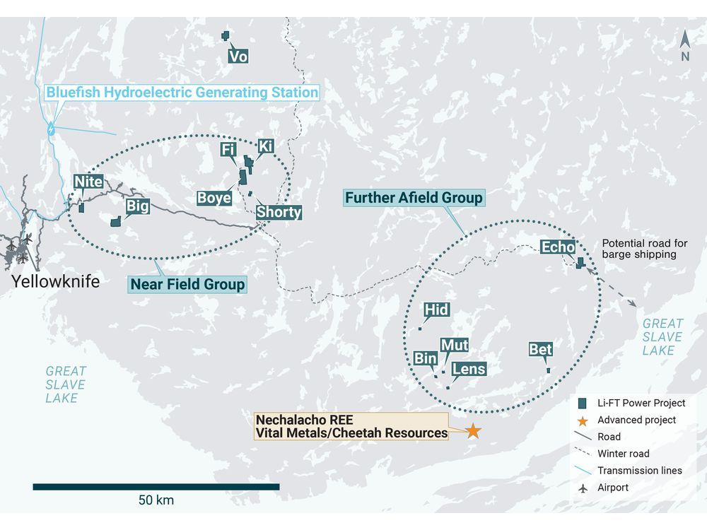 Location of LIFT's Yellowknife Lithium Project. Drilling has been thus far focused on the Near Field Group of pegmatites which are located to the east of the city of Yellowknife along a government-maintained paved highway, as well as the Echo target in the Further Afield Group.