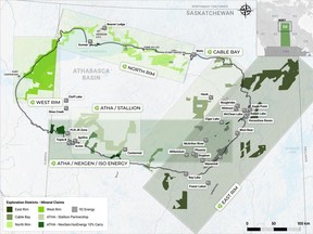 Figure 2: ATHA Energy Land Package & Exploration Districts