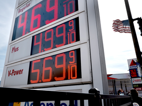 Gas price board in U.S.