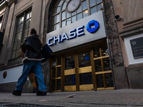 A Chase bank branch in New York City. Smaller banks are more likely to demand employees work full time at the office.