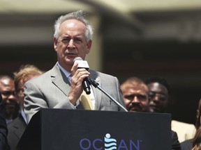 David Rebuck, director of the New Jersey Division of Gaming Enforcement, speaks at a ceremony for the opening of the Ocean Casino Resort in Atlantic City N.J on June 28, 2018. Rebuck, who oversaw New jersey's successful launches of internet gambling and sports betting and whose advice was widely sought from gambling companies and regulators across the country, retired from his position on March 1, 2024.