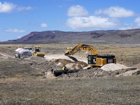 FILE - Construction continues at the Thacker Pass lithium mine on April 24, 2023, near Orovada, Nev. The Biden administration has agreed to provide a $2.26 billion conditional loan to Lithium Americas, Thursday, March 14, 2024, to help cover construction costs of a processing facility at its giant lithium mine in the works in northern Nevada near the Oregon line.
