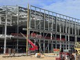 FILE - A factory building is under construction at Hyundai's first U.S. plant for manufacturing electric vehicles on Wednesday, Oct. 25, 2023, in Ellabell, Ga. A private utility is asking Georgia lawmakers to change a state law so it can provide water service to new homes near Hyundai's upcoming electric vehicle plant without getting permission from local governments. A state Senate committee in Atlanta voted Tuesday, March 12, 2024, to advance the proposal a week after it passed the House.