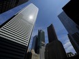 Bank and office towers in Toronto's financial district.