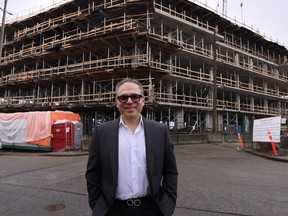 Farzad Mazarei, chief executive of Cascade Green Developments, outside the Innova development, which includes rent-to-own units in North Vancouver.