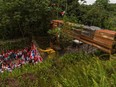 Protesters outside the shuttered First Quantum Minerals