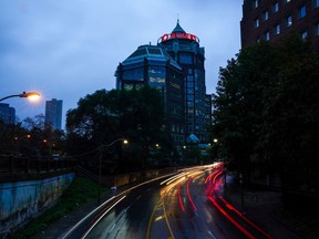 The City of Toronto has given Rogers Communications Inc. the green light to set up cameras and sensors at five downtown intersections that will track movement of vehicles, pedestrians and cyclists with the aim of relieving gridlock.Traffic drives past the Rogers corporate head office and headquarters along Mount Pleasant Road in Toronto on Monday, Oct. 25, 2021.