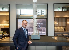 Sam Mizrahi, president of Mizrahi Development, poses in the showroom of The One, billed as Canada's tallest condo tower in November, 2017.