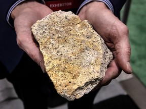 A rock containing uranium.