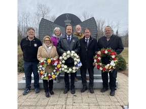 Labour leaders and Westray families gathered to recognize the 20th anniversary of the passing of the Westray Act, on March 31, 2004.