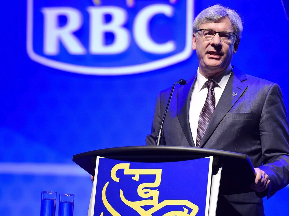 Dave McKay speaks at the Royal Bank of Canada annual meeting in Toronto on Thursday, April 6, 2017. RBC's chief executive McKay faced a steady stream of questions about the bank's climate and Indigenous rights track record at its annual general meeting Thursday.