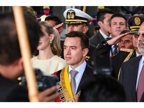 Daniel Noboa is inaugurated as Ecuador's president in Quito on Nov. 23, 2023.