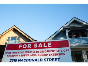 A home for sale in the Kitsilano neighborhood of Vancouver, British Columbia, Canada, on Friday, Dec. 8, 2023. Canadian home prices posted their biggest drop in more than a year as persistently high borrowing costs squeeze potential buyers.