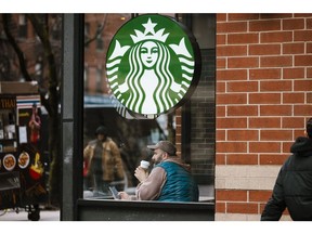 A Starbucks coffee shop in New York. Photographer: Angus Mordant/Bloomberg