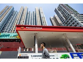 Signage at a PetroChina Co. gas station in Hong Kong, China, on Thursday, March 21, 2024. PetroChina is scheduled to release earnings results on March 25.