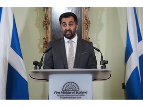 Humza Yousaf at Bute House, Edinburgh on April 29.  Photographer: Andrew Milligan/Pool/Getty Images