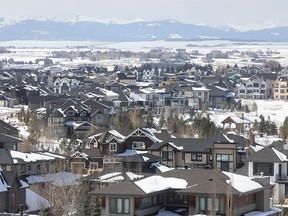New homes and builds under construction coat the northwest Calgary landscape on Wednesday, March 27, 2024.