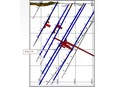 Figure 1: Cross Section of Hole SCPL23-19 -- Model shows good copper intersection between 56-63m at 3.52% Cu.