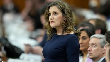 Minister of Finance Chrystia Freeland presents the federal budget in the House of Commons in Ottawa on Tuesday.