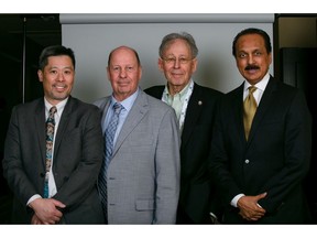 Clean Core team at Canadian Nuclear Association Conference in 2023 (left to right): Paul Chan (CTO), Paul Thompson (Executive Advisor), Michael Binder (Executive Advisor), Mehul Shah (CEO)